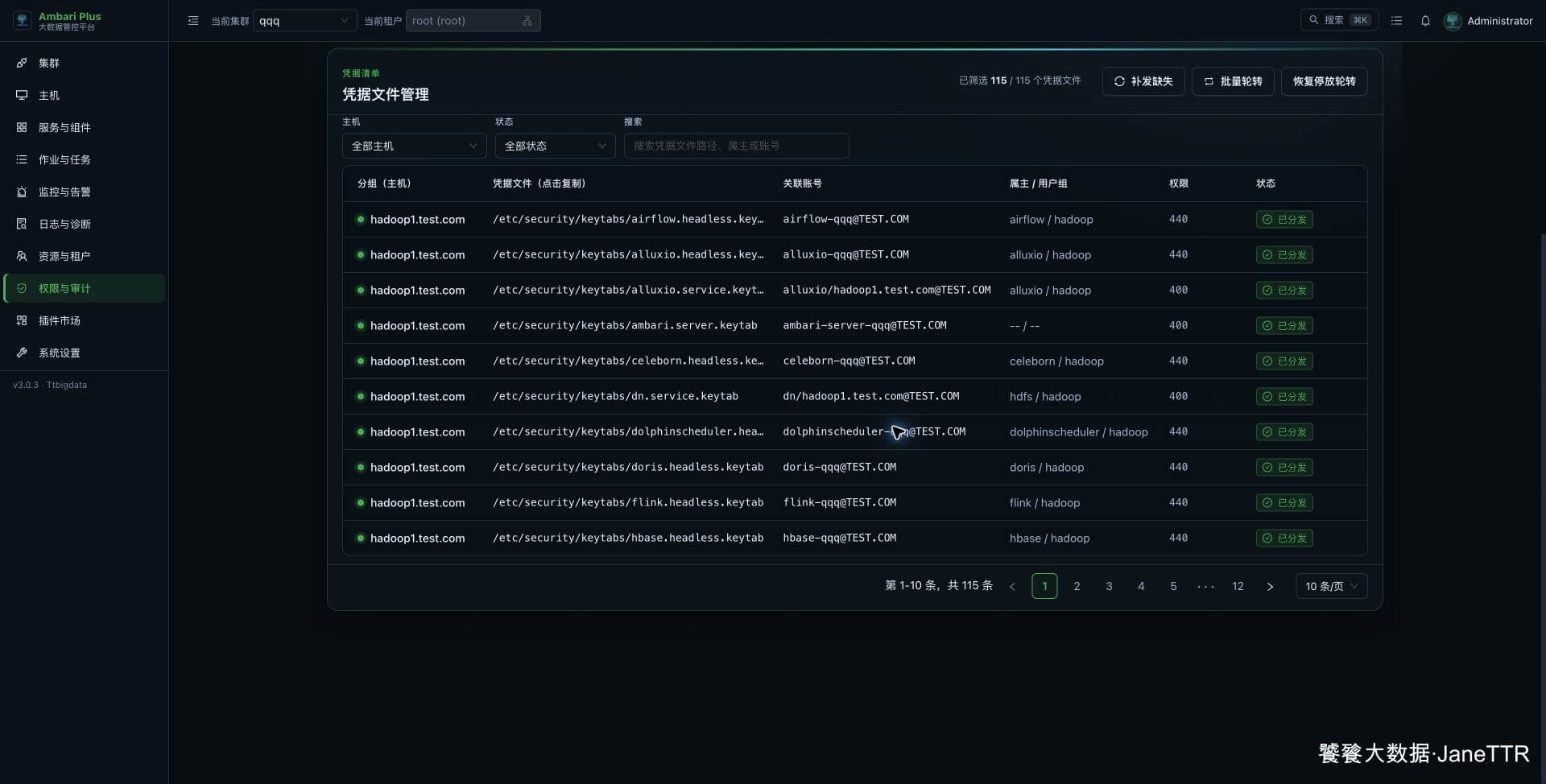 继续核对 Keytab 分发明细
