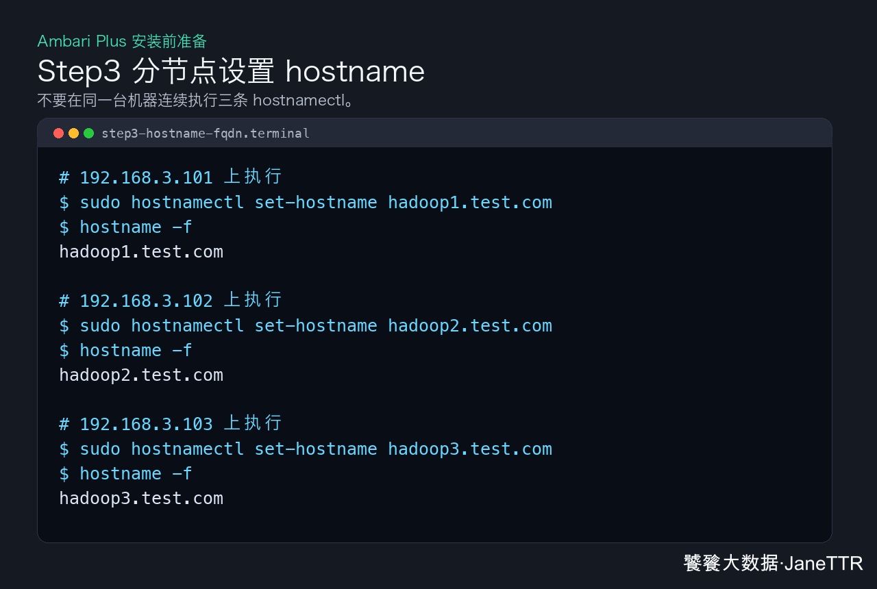 分节点设置 hostname