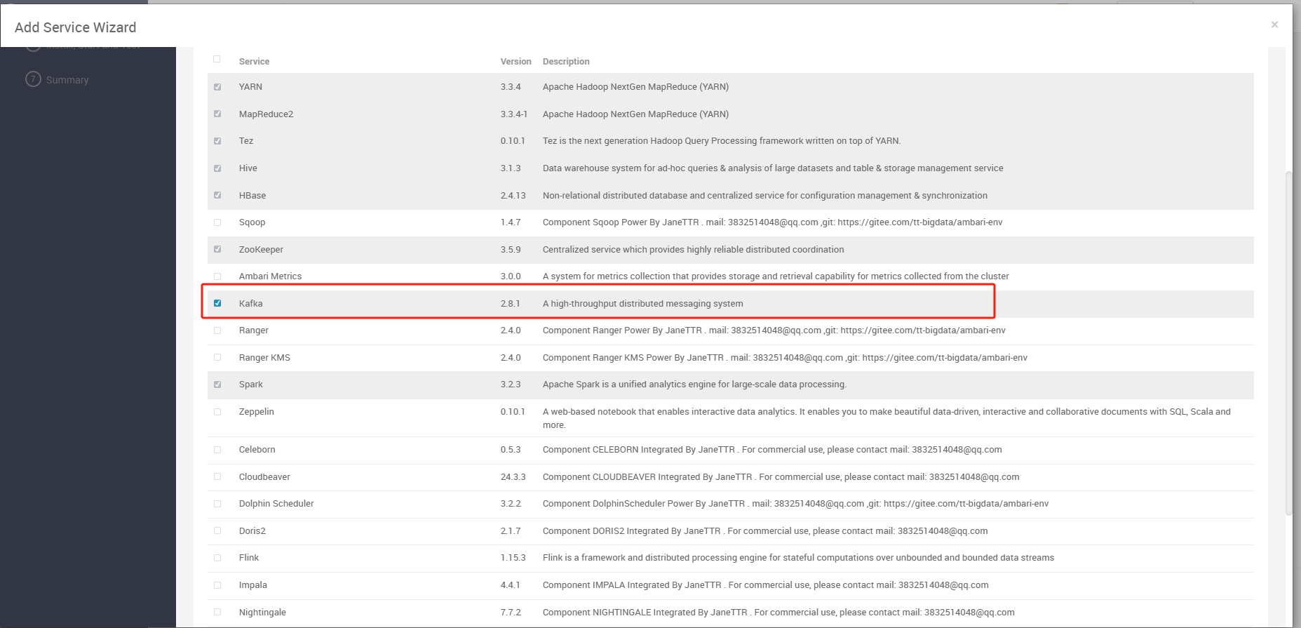 Select Kafka Service