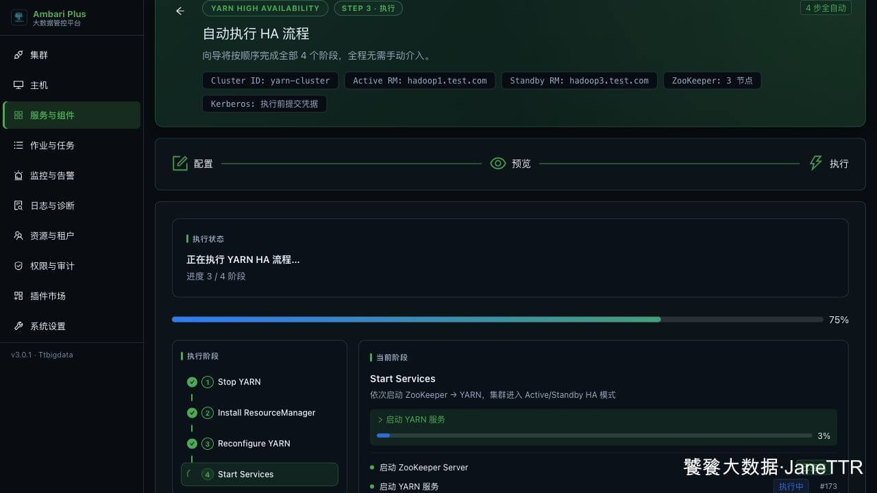 YARN HA 正在执行