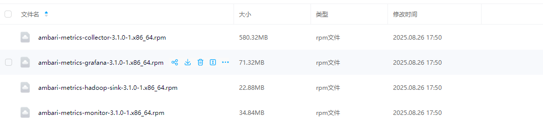 RPM 产物清单（el7/el8）