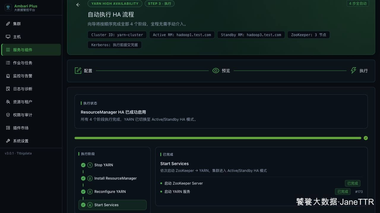 YARN HA 执行完成